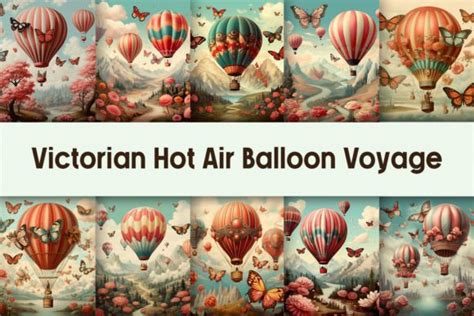 Victorian Hot Air Balloon Voyage Graphic By Pamilah · Creative Fabrica