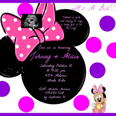 Diy Minnie Mouse Baby Shower Invitations