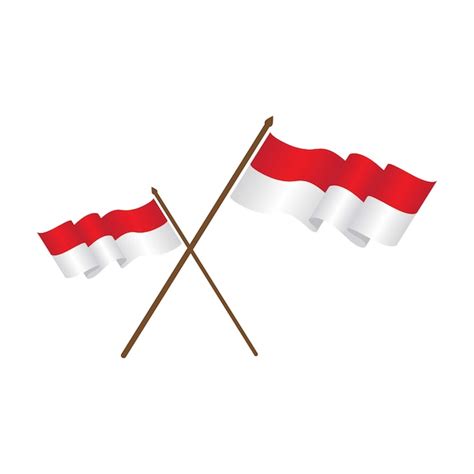 Ilustración De Vector De Bandera De Indonesia Vector Premium