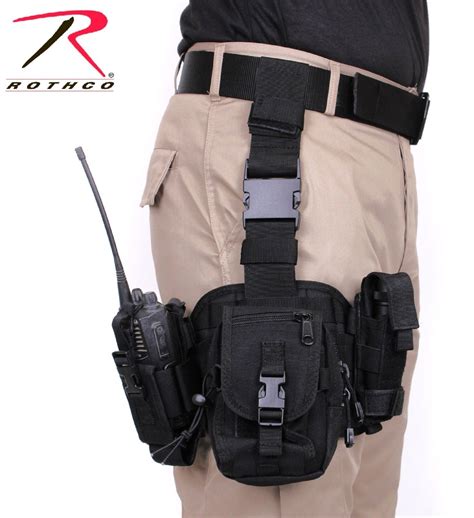 Black Drop Leg Tactical Pouch Removable Molle Adjustable Rig Utility