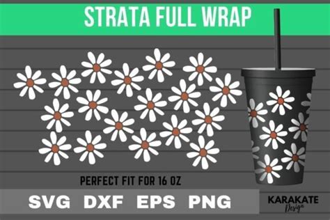 Daisy Flower Oz Strata Cup Wrap Svg Graphic By Karakate Creative