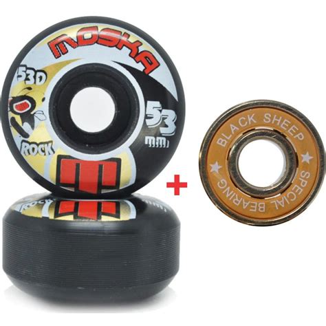 Roda Moska 53mm Rock Black Rolamento Black Sheep Gold MadeiraMadeira