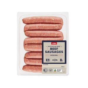 190 Calories In Coles The Original Beef Sausages 100g Calcount