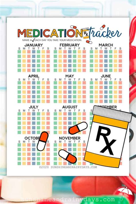 Printable Medication Tracker Sunshine And Rainy Days