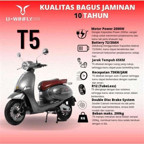 Jual Motor Listrik Uwinfly T5 Model Vespa Di Seller U Winfly Indonesia