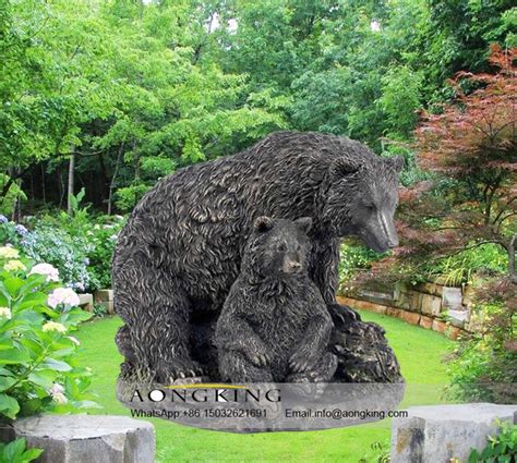 Home Ornament Bronze black bear solar statue for Sale | Animal Sculptures