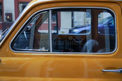 Varna Bulgaria March 27 2023 Old Timer Yellow Fiat 500l Vintage Car Parked Editorial Photo