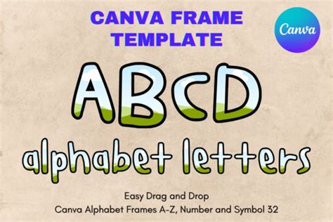 Canva Letters Frame Alphabet Template32 Graphic By Mellow Template · Creative Fabrica