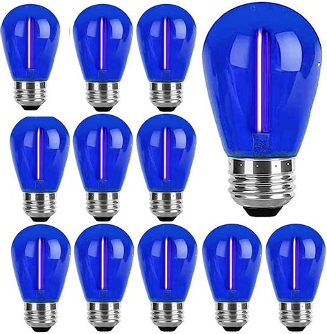 15 Pack S14 Led Bulb Blue 1w S14 Filament Bulb Shatterproof Blue