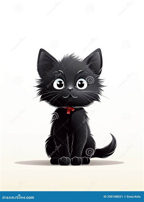 Silueta De Un Lindo Gato Negro Stock De Ilustraci N Ilustraci N De