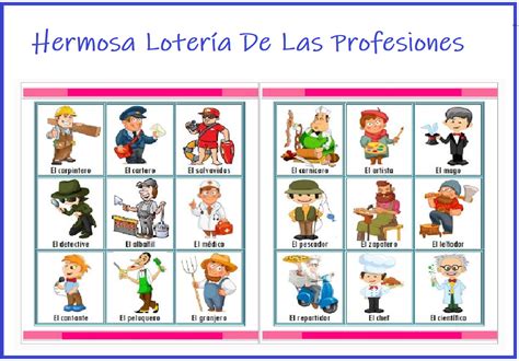 Imagenes De Profesiones Para Imprimir Juego Loteria De Oficios Y The