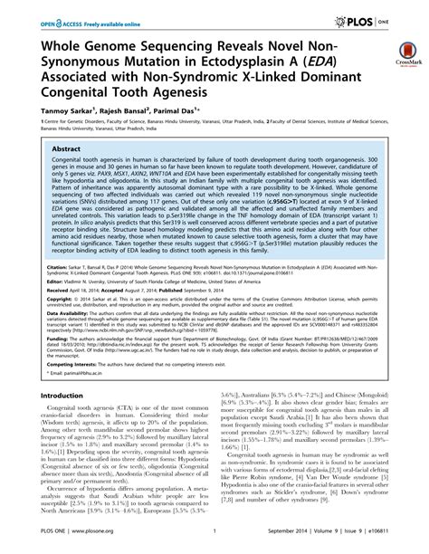 Whole Genome Sequencing Reveals Novel Non Synonymous Mutation In