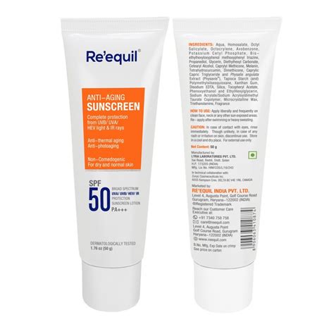 Re Equil Blue Light Infrared Protection Anti Aging Sunscreen Spf 50