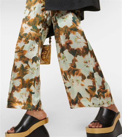 Dries Van Noten Floral Silk Wide Leg Pants Dries Van Noten