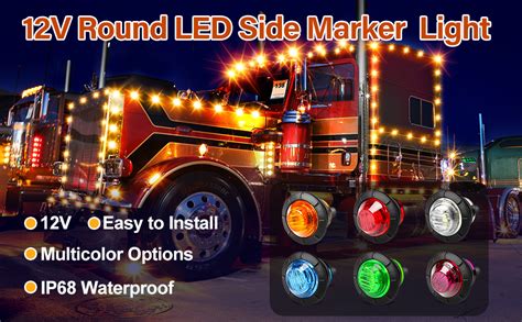 Amazon ALFU 3 4 Purple Round LED Side Marker Clearance Lights