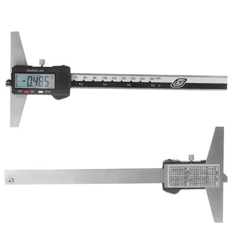 0 150mm 6 Digital Depth Gauge Vernier Stainless Steel Caliper Mm Inch