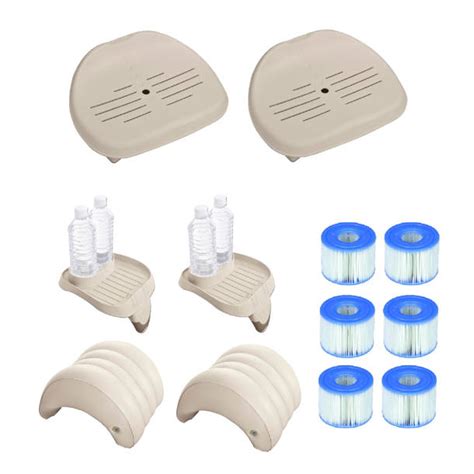 Intex PureSpa Plus Graystone Inflatable Hot Tub X W Cup Holder Pack Wayfair Canada