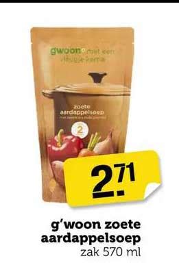 G Woon Zoete Aardappelsoep Aanbieding Bij Coop Compact Folders Nl