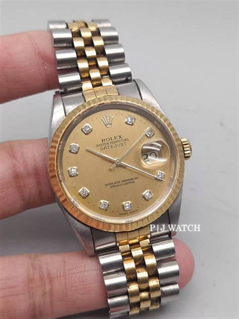 Rolex Datejust Mm Tone Champagne Diamond Dial Ref