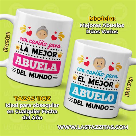 Tazas D O Onzas Mejor Abuela Abuelo Ideal Para Abuelos