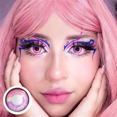 MYEYEBB Anime Pink Cosplay Colored Contact Lenses