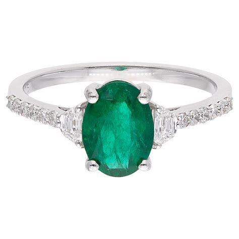 18 Karat Yellow Gold Zambian Emerald White Diamond Cocktail Ring For Sale At 1stdibs