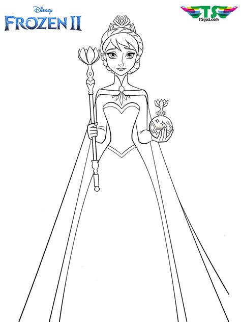 Queen elsa and crown frozen 2 coloring page - TSgos.com