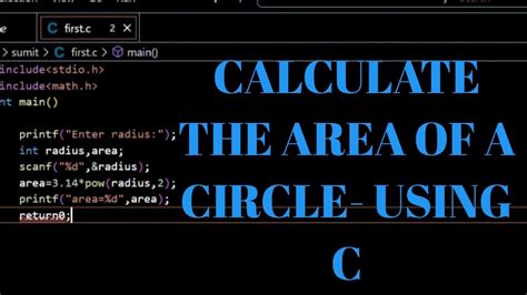 How To Calculate Area Of Circle C Language Engineering Journey Youtube