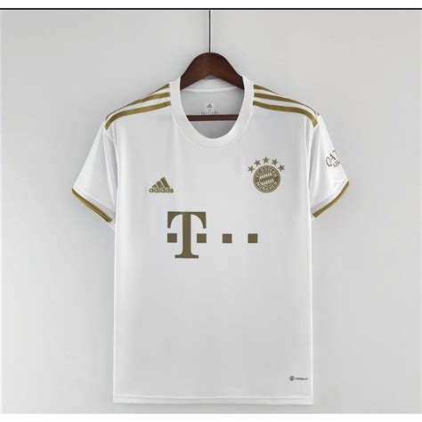 Camisas Camisa Bayern De Munique Away 22 23 Dourado E Branco Shopee