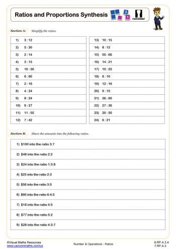 Solve Proportions Worksheets PDF 7 RP A 2 C 7th Grade Math