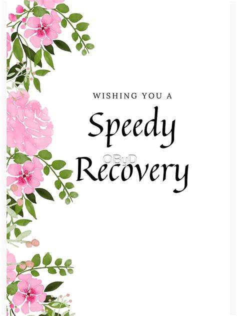 Wishing You A Speedy Recovery Watercolour Illustration With