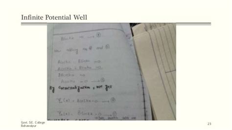 Applications of schrodinger equation