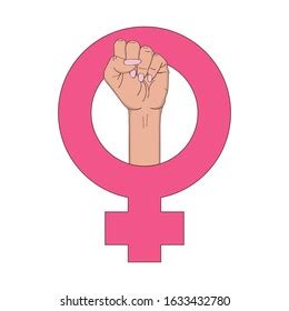 Feminism Symbol Female Fist Raised Girl Stock Vector Royalty Free