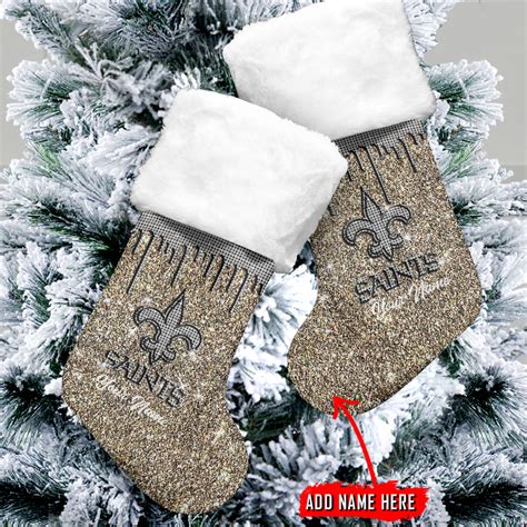 New Orleans Saints Personalized Christmas Socks Azccrms Sportique Shop