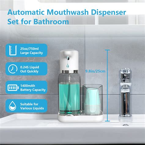 Snapklik Luvan Automatic Mouthwash Dispenser For Bathroom 25oz