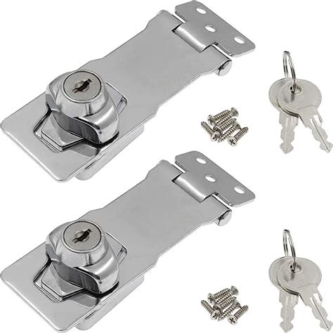 Kyuionty Pcs Keyed Hasp Locks Inch Twist Knob Keyed Locking Hasp