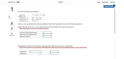 Solved Consider the following LP problem. where x1 and x2 | Chegg.com