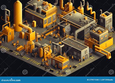 Generative Ai Isometric Brewery Beer Production Stock Illustration