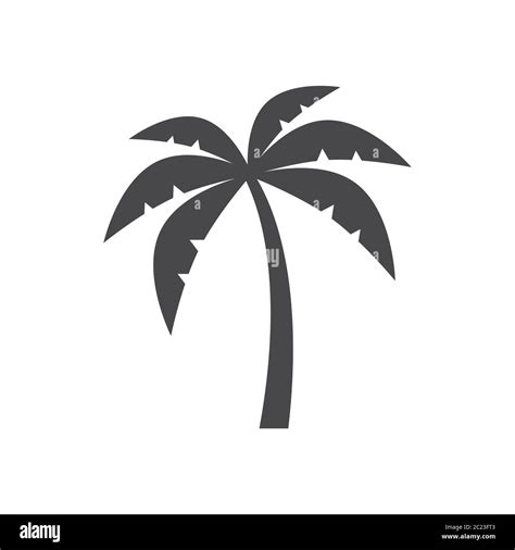 Silueta De árbol De Palma Simple Negro Aislado Vector Icono Imagen