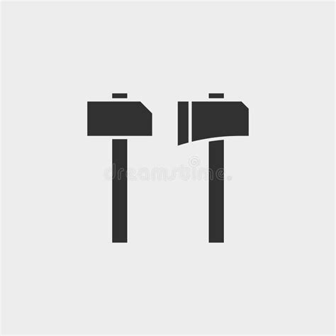 Axe Hammer Icon Flat Illustration Isolated Vector Sign Symbol