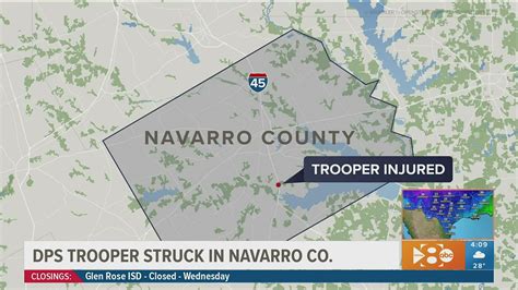 Texas DPS trooper hit by vehicle in weather-related crash in Navarro ...