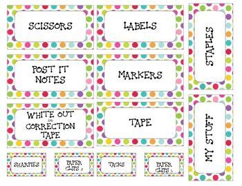 Polka Dot Labels And Teacher Toolkit Label