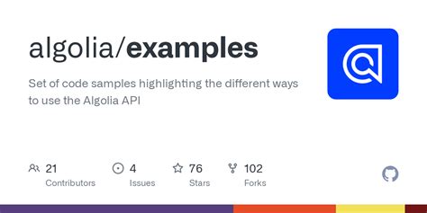 Github Algoliaexamples Set Of Code Samples Highlighting The