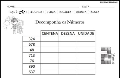 Atividade De Decomposição De Números