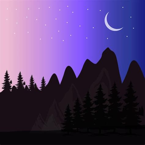 Premium Vector | MOON NIGHT WALLPAPER