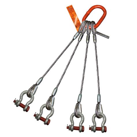 Hsi 14 X 6 Four Leg Bridle Wire Rope Sling 12 Oblong Master Link Eips