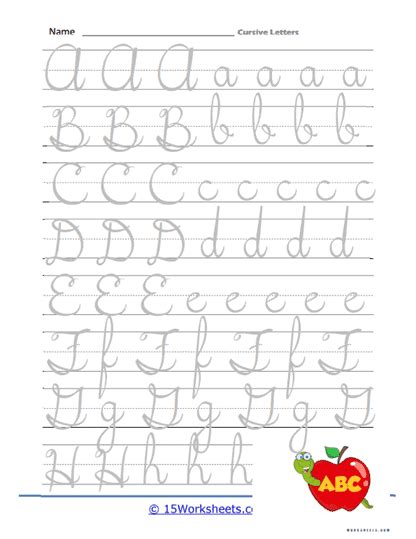 Cursive Letters Worksheets - 15 Worksheets.com