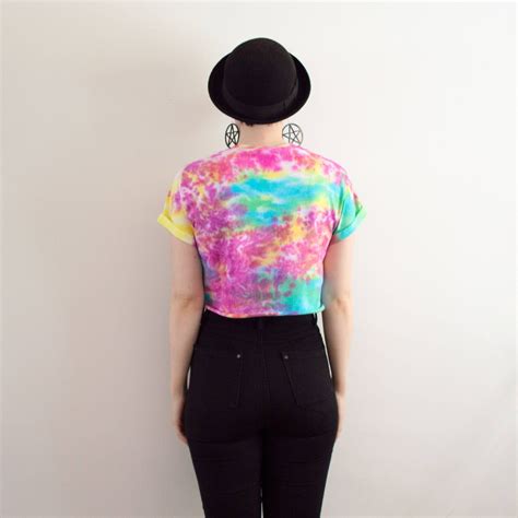 Tie Dye T Shirt Crop Top Alien 90s Grunge Clothing Pastel