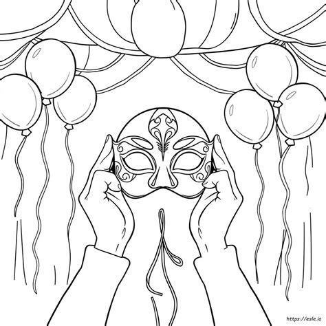 Printable Masquerade Mask Coloring Pages