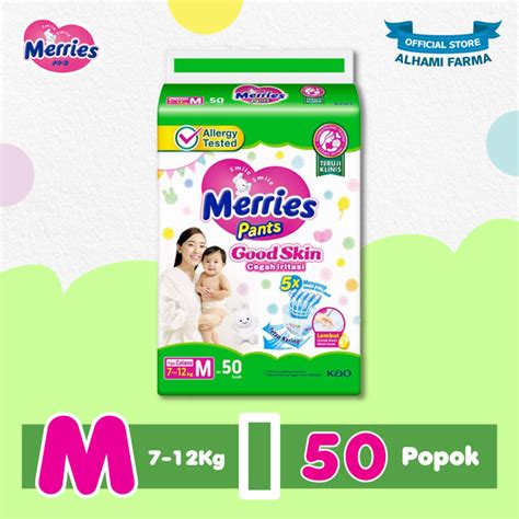 MERRIES POPOK BAYI GOOD SKIN UKURAN M 7 12 Kg ISI 50 100 ORIGINAL